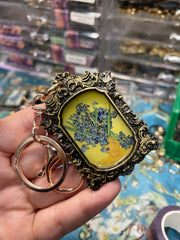 “Irises (in a Vase)" yellow background Van Gogh  Keychain