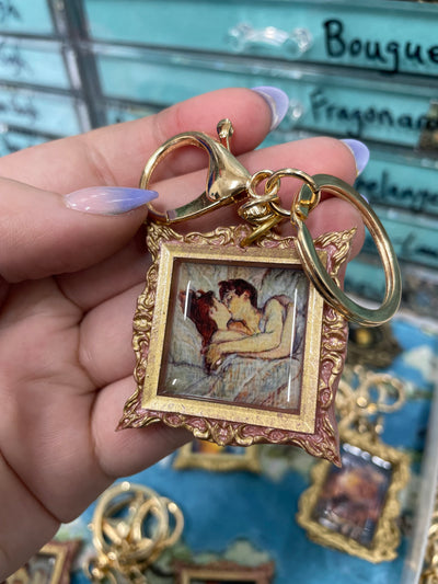 “In bed, The Kiss" Lautrec Keychain