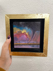 “Waterspout Domain Study" original oil on panel 5x5 framed