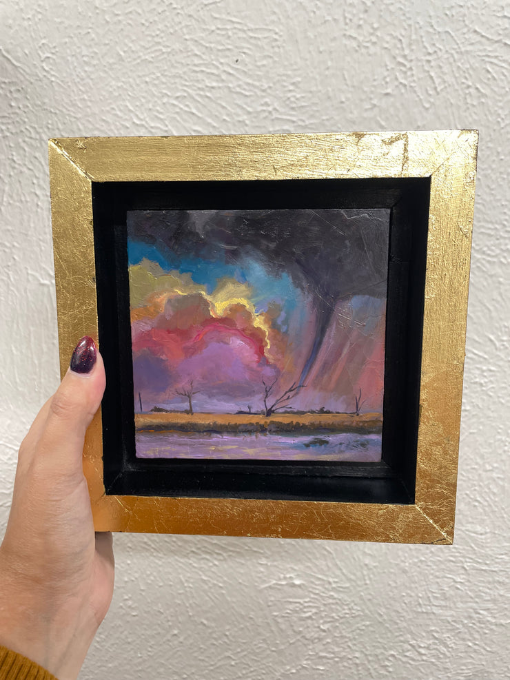 “Waterspout Domain Study" original oil on panel 5x5 framed
