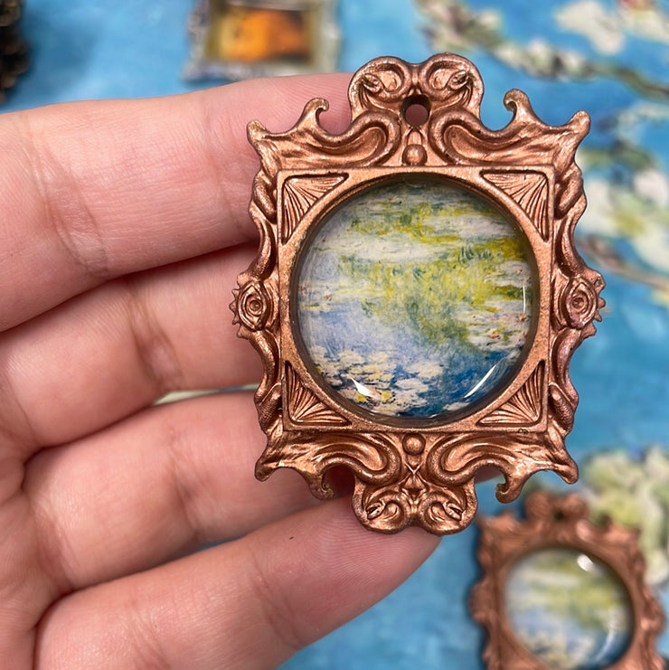 "Waterlilies" in medusa frame Monet Earrings