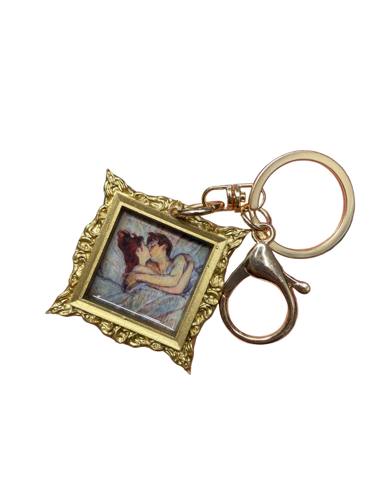 “In bed, The Kiss" Lautrec Keychain
