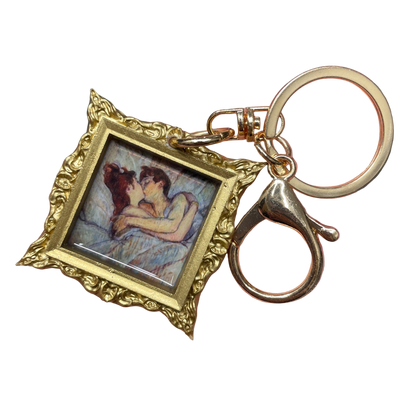 “In bed, The Kiss" Lautrec Keychain