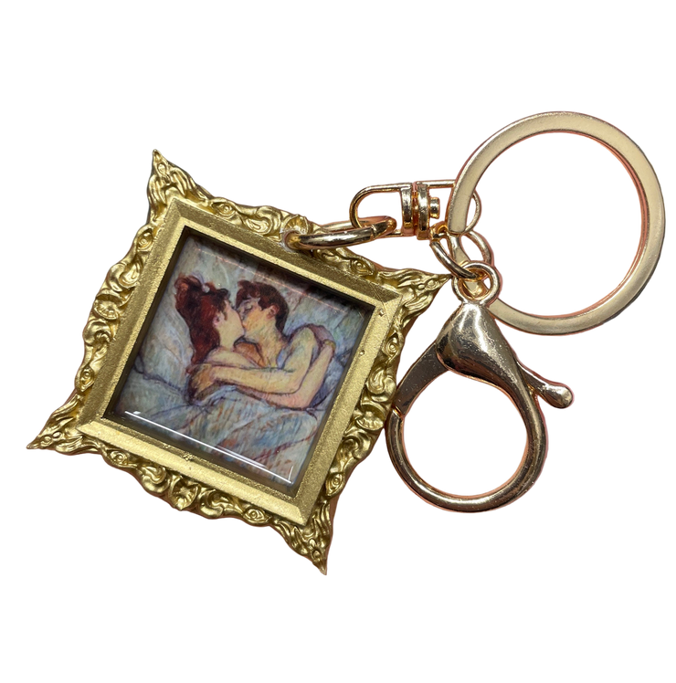 “In bed, The Kiss" Lautrec Keychain