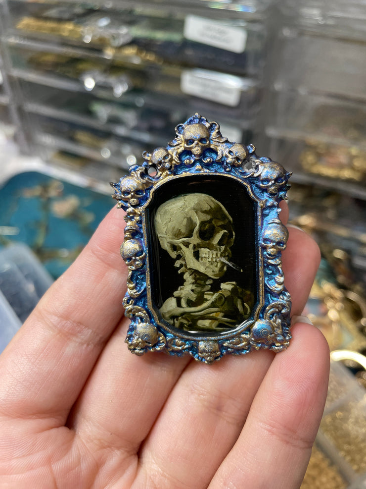 "Skull of a Smoking Skeleton" Necklace Van Gogh