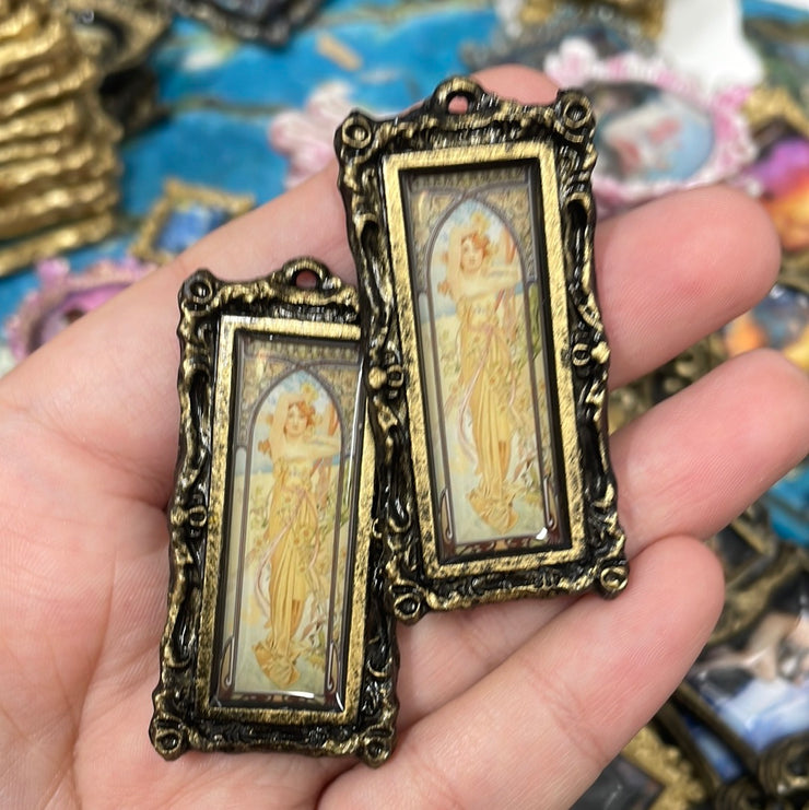 "The Brightness of Day" Alphonse Mucha Earrings     restock