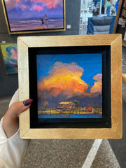 “Cheniere Settlement Study" original oil on panel 5x5 framed