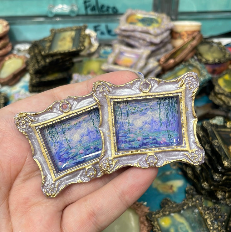 “Waterlilies”  Monet Earrings in Daisy frame