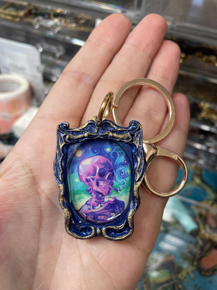 “Colorful Smoking Skull” Lemoine Keychain