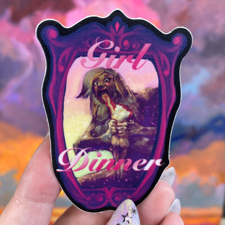 "GIRL DINNER" Waterproof Sticker Saturn Devouring his Son Goya