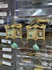 "Birth of Venus" Botticelli Earrings with Glass Czech Beads
