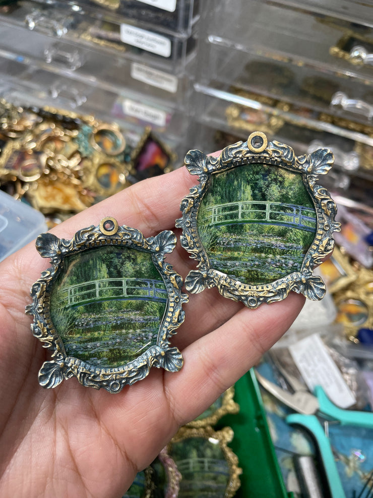 "The Japanese Footbridge"  Monet Earrings