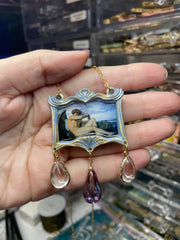 "Fallen Angel" Alexandre Cabanel Statement Necklace with Czech Beads