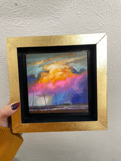 “Vibrance in Barataria Bay Study" original oil on panel 5x5 framed