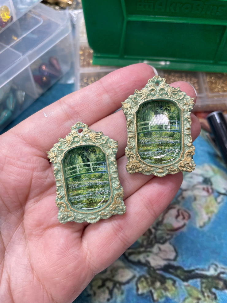 "The Japanese Footbridge"  Monet Earrings