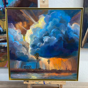 “At the Mercy of the Sky” original oil on panel 18x18