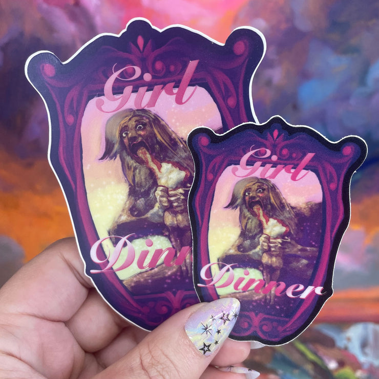 "GIRL DINNER" Waterproof Sticker Saturn Devouring his Son Goya