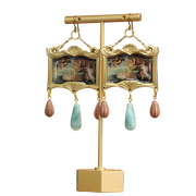 "Birth of Venus" Botticelli Earrings with Glass Czech Beads