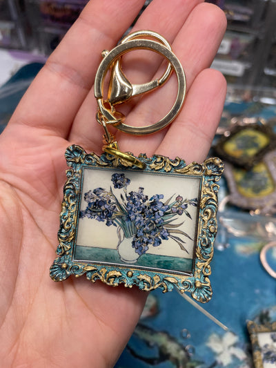 “Irises" white background Van Gogh  Keychain