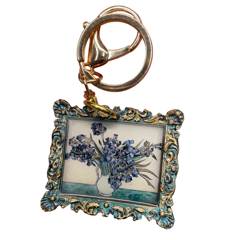 “Irises" white background Van Gogh  Keychain