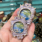 "Waterlilies" in medusa frame Monet Earrings