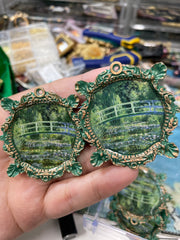 "The Japanese Footbridge"  Monet Earrings