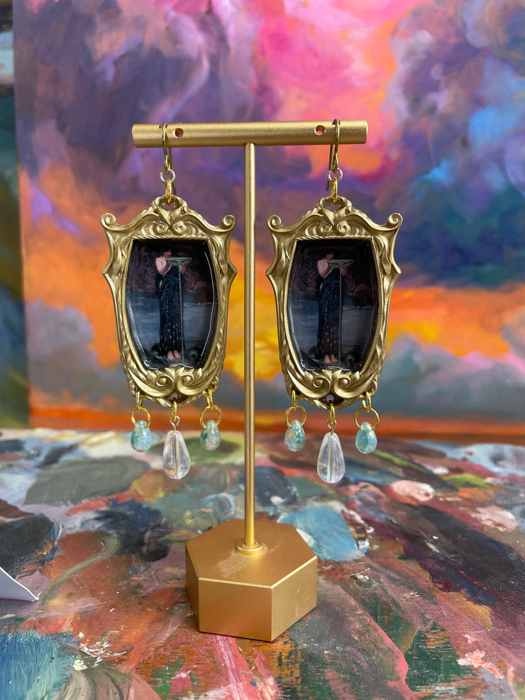 "Circe Invidiosa” John William Waterhouse Earrings with Glass Czech Beads