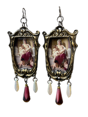 “Charity" Bouguereau Earrings with Czech Beadsa