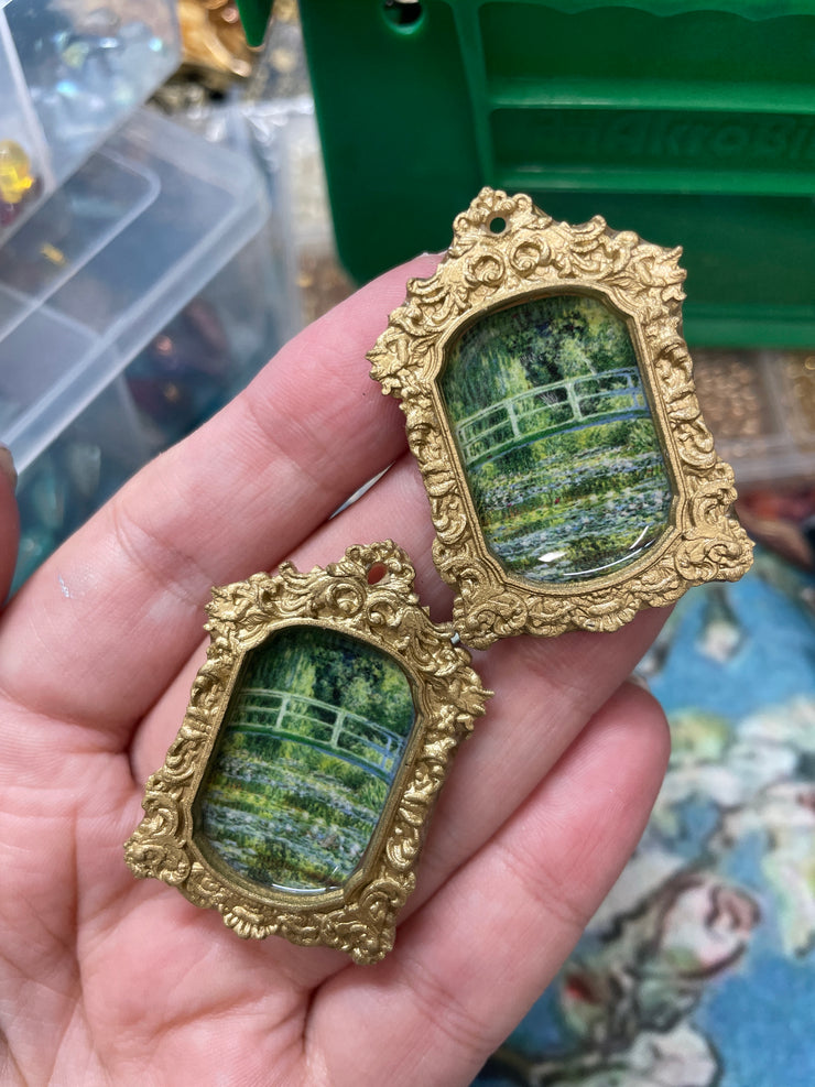 "The Japanese Footbridge"  Monet Earrings