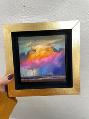 “Vibrance in Barataria Bay Study" original oil on panel 5x5 framed