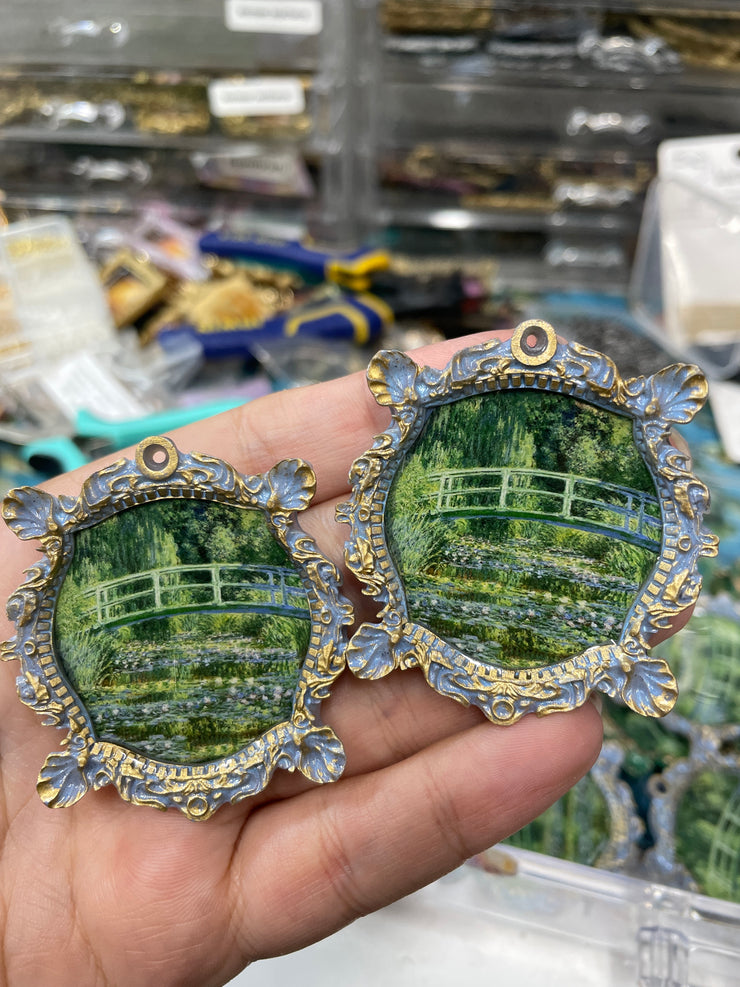 "The Japanese Footbridge"  Monet Earrings