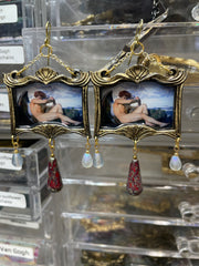 "Fallen Angel" Alexander Cabanel  Earrings with Glass Czech Beads