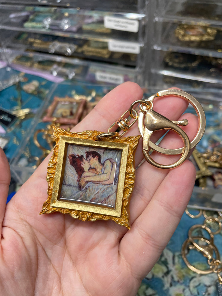 “In bed, The Kiss" Lautrec Keychain