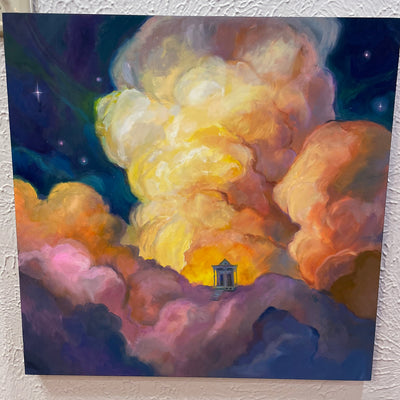 "Home Heaven Lone Star” original oil on panel 18x18