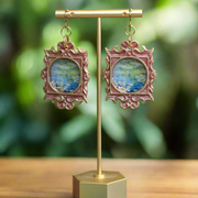 "Waterlilies" in medusa frame Monet Earrings