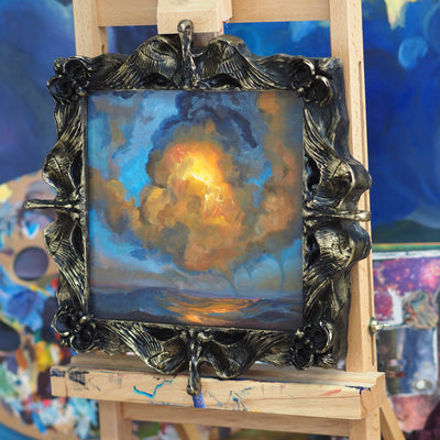 "Inner Storm” original oil on panel 8x8