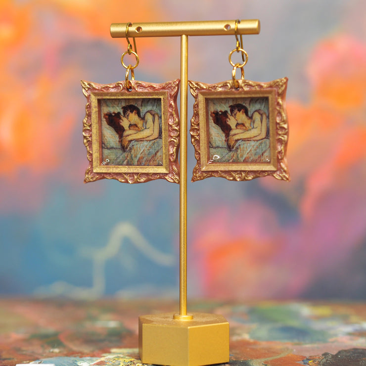 "In bed, The Kiss" Toulouse Lautrec  Earrings