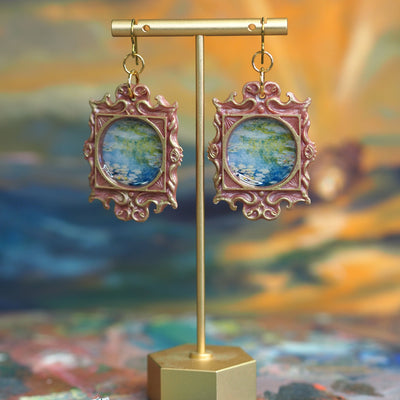 "Waterlilies" in medusa frame Monet Earrings