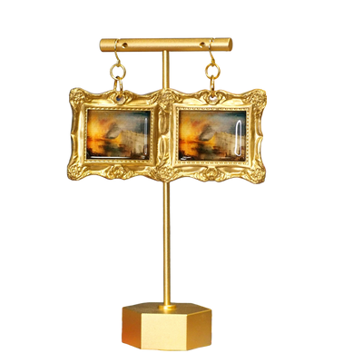 "Burning of the Houses of Parliament" JMW Turner Earrings daisy frame