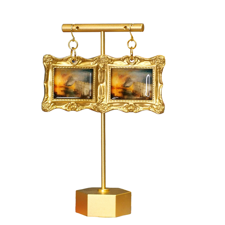 "Burning of the Houses of Parliament" JMW Turner Earrings daisy frame