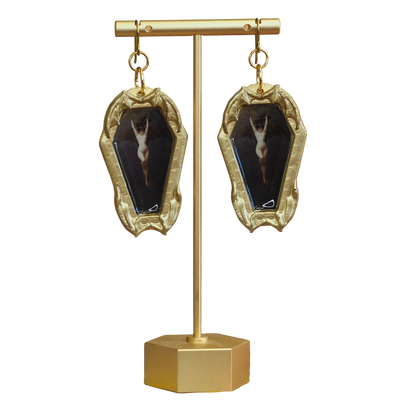 "The Bat Woman" coffin Earrings by Albert Joseph Penot