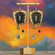 "The Bat Woman" Albert Joseph Penot vampire Earrings with Czech Beads