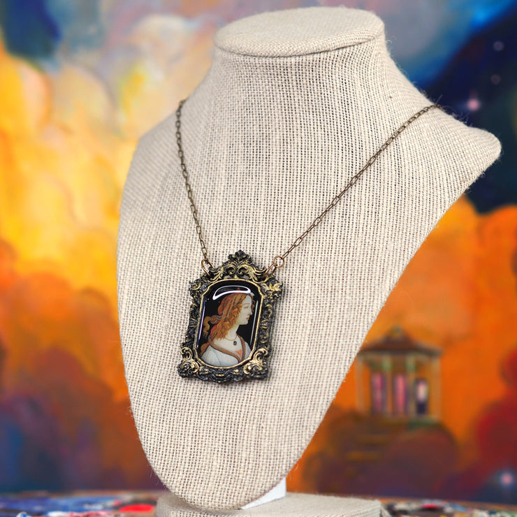 "Portrait of a Young Woman" Botticelli  Statement Necklace