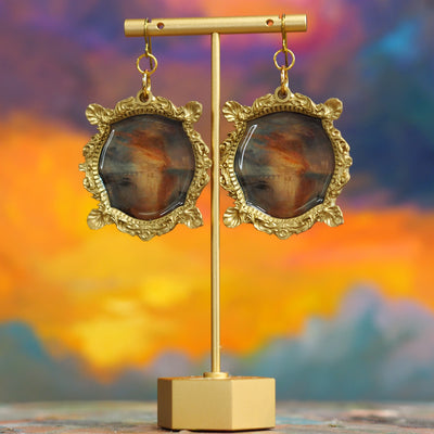 "The Burning of the Houses of Parliament" JMW Turner Earrings