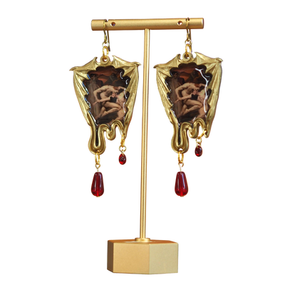 "Dante and Virgil in Hell" Bouguereau Earrings with Czech Beads