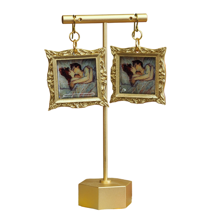 "In bed, The Kiss" Toulouse Lautrec  Earrings