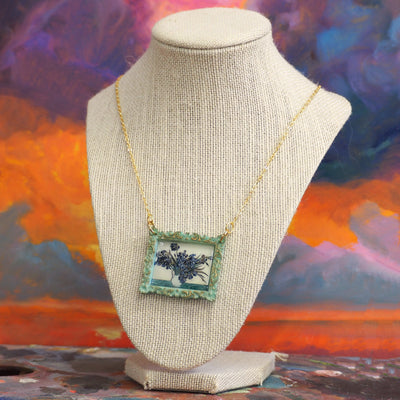 Van Gogh "Irises" (white background)  Necklace