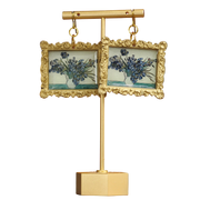 "Irises" (white background) Van Gogh Earrings