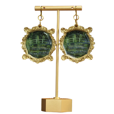 "The Japanese Footbridge"  Monet Earrings