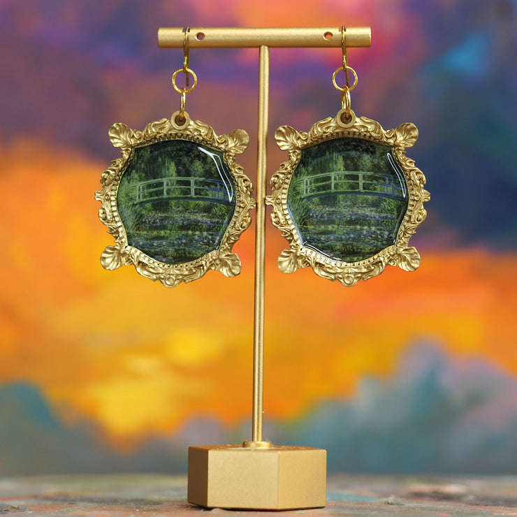 "The Japanese Footbridge"  Monet Earrings